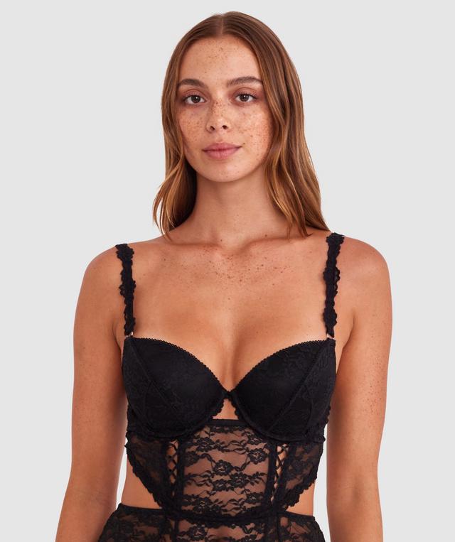 Monique Push Up Bodysuit - Black