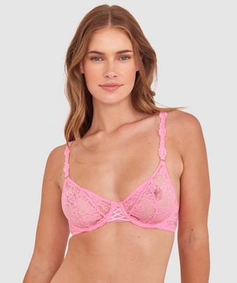 Monique Unlined Plunge Bra - Pink