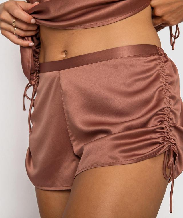 Nearly Nude Ruched Side Shorts - Nude 6