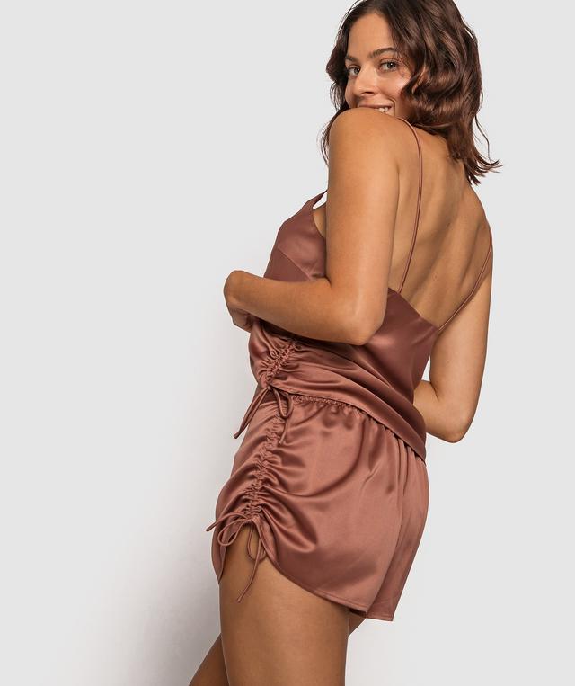 Nearly Nude Ruched Side Shorts - Nude 6
