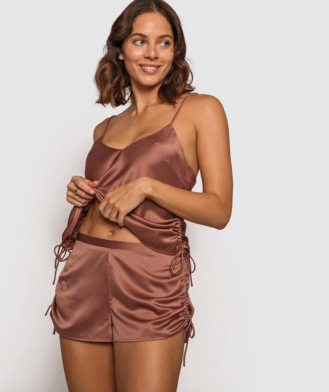 Nearly Nude Ruched Side Shorts - Nude 6