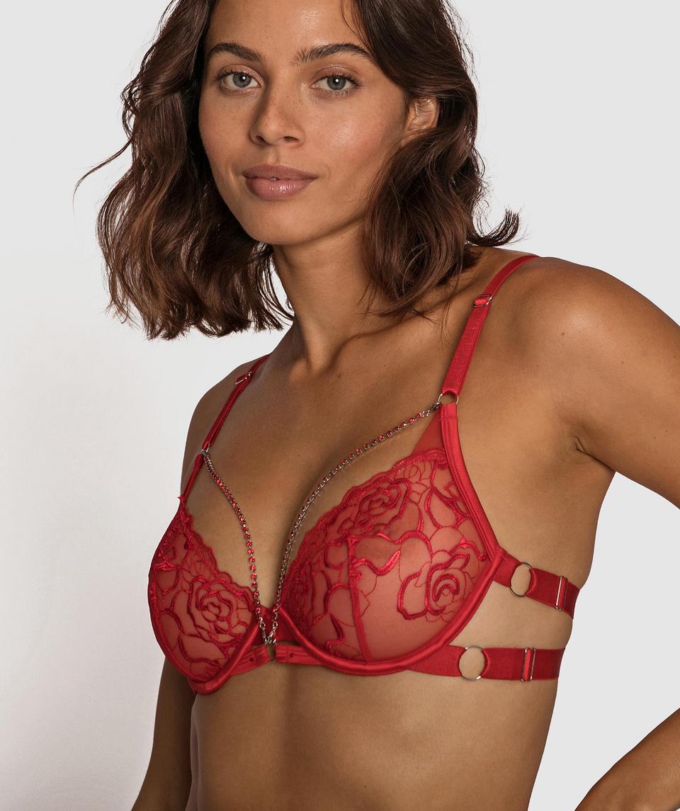 Night Games Abloom 1/2 Cup Bra - Red
