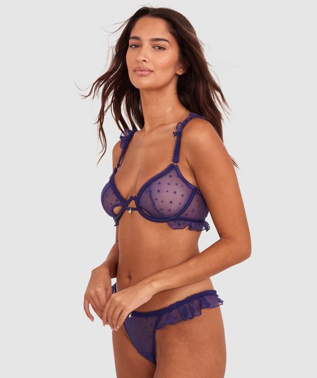 Night Games All The Stars Unlined Bra & String Set - Navy