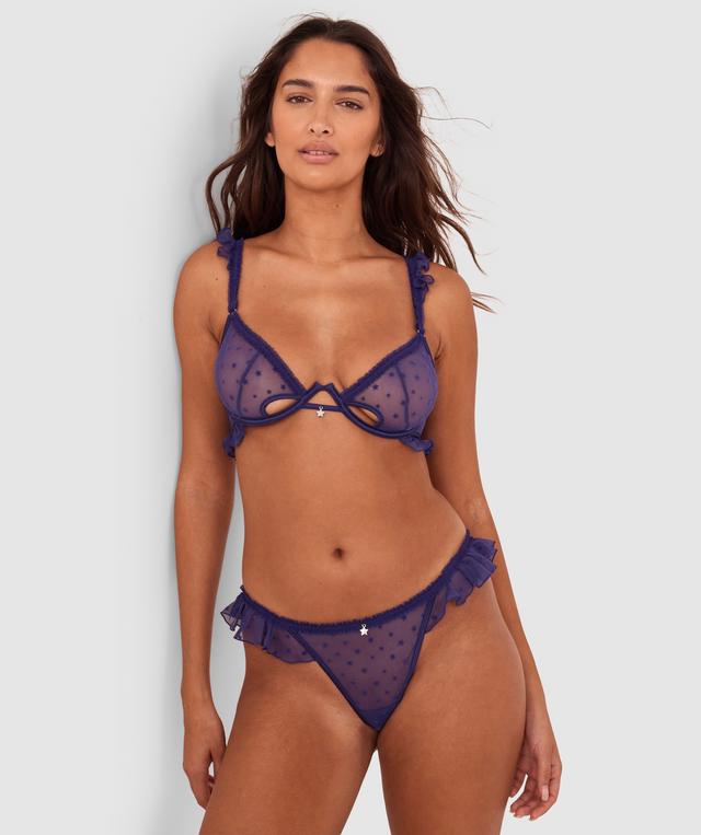 Night Games All The Stars Unlined Bra & String Set - Navy