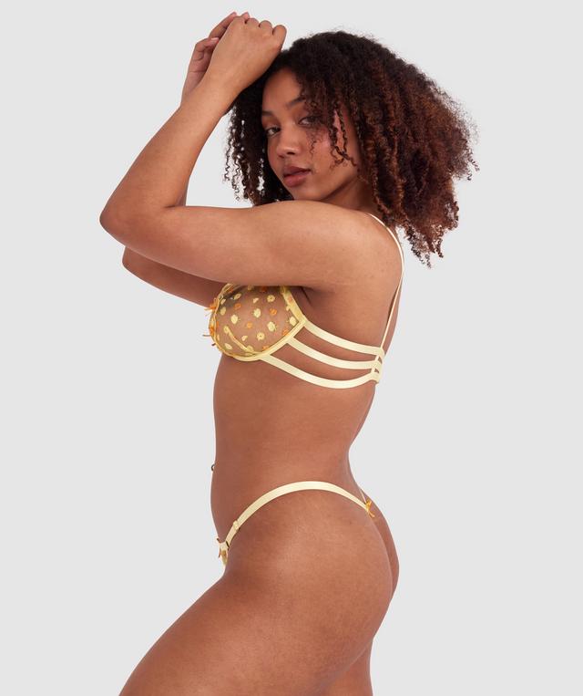 Night Games Amalfi Underwire Bra & Mini V Set - Yellow