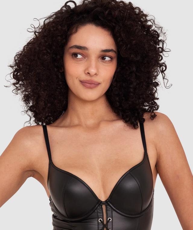 Night Games Baddie Push Up Bodysuit - Black
