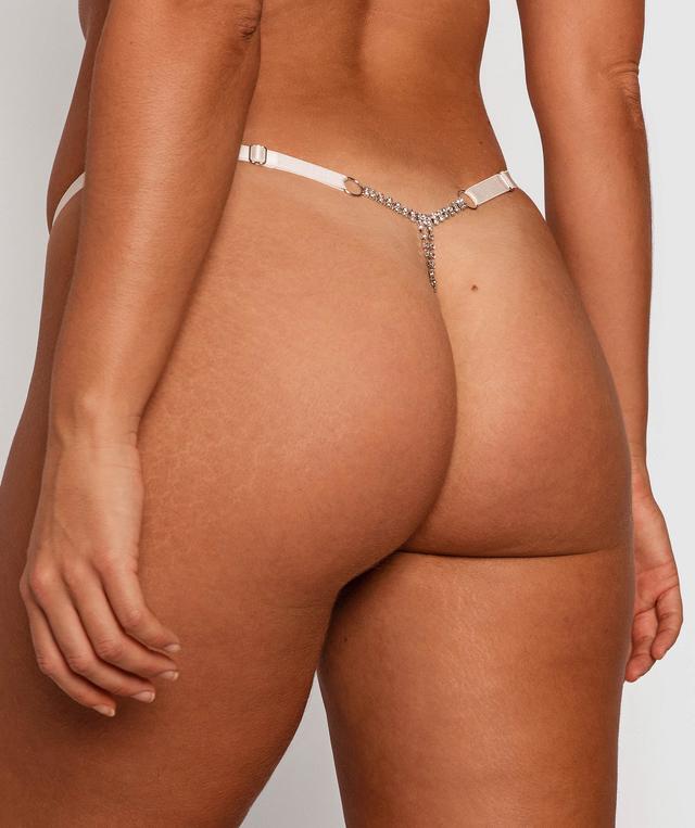 Night Games Bejewelled Mini V Knicker - Ivory