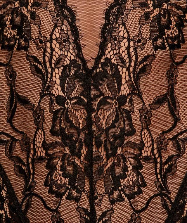 Night Games Bejewelled Push Up Bodysuit - Black