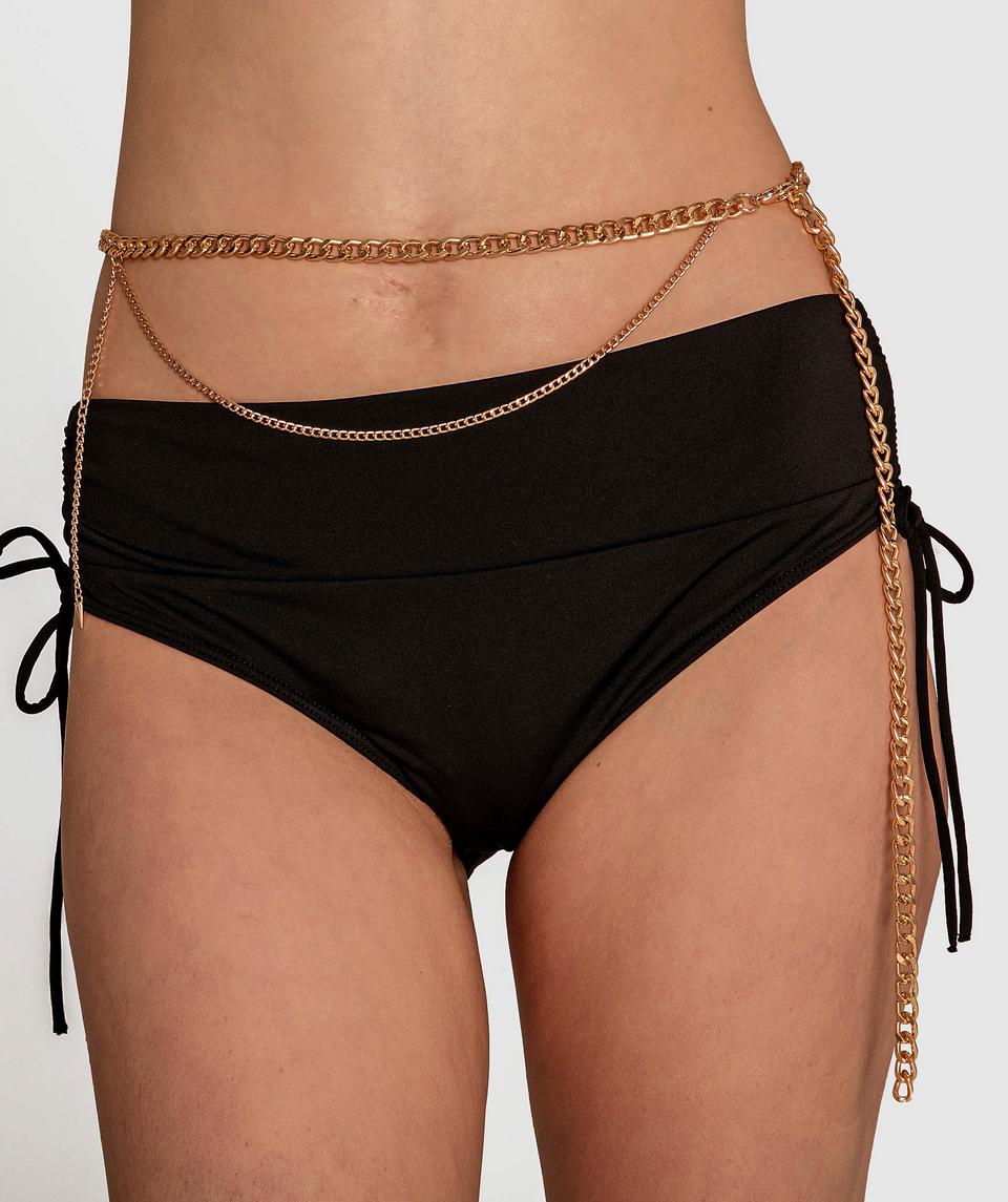 Night Games Belt With Chains - Gold