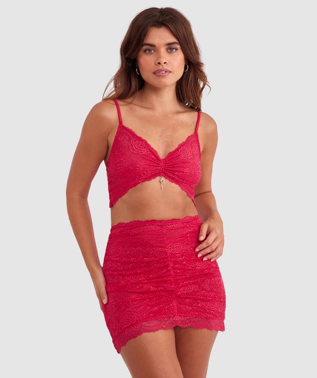 Night Games Bleeding Hearts 2 Piece Slip - Red