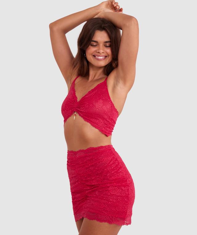 Night Games Bleeding Hearts 2 Piece Slip - Red