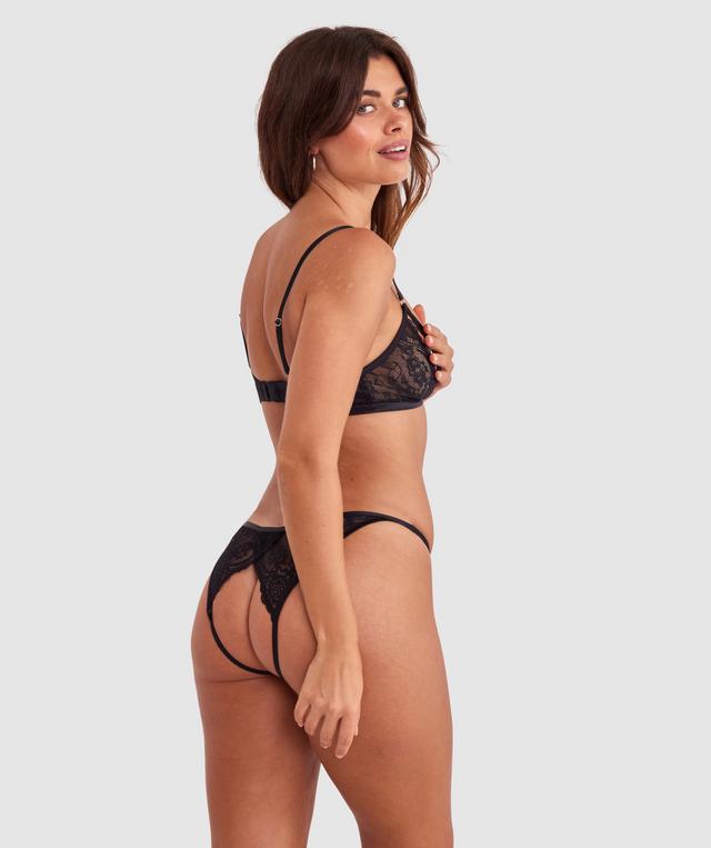 Night Games Bleeding Hearts Crotchless & Cupless Set - Black