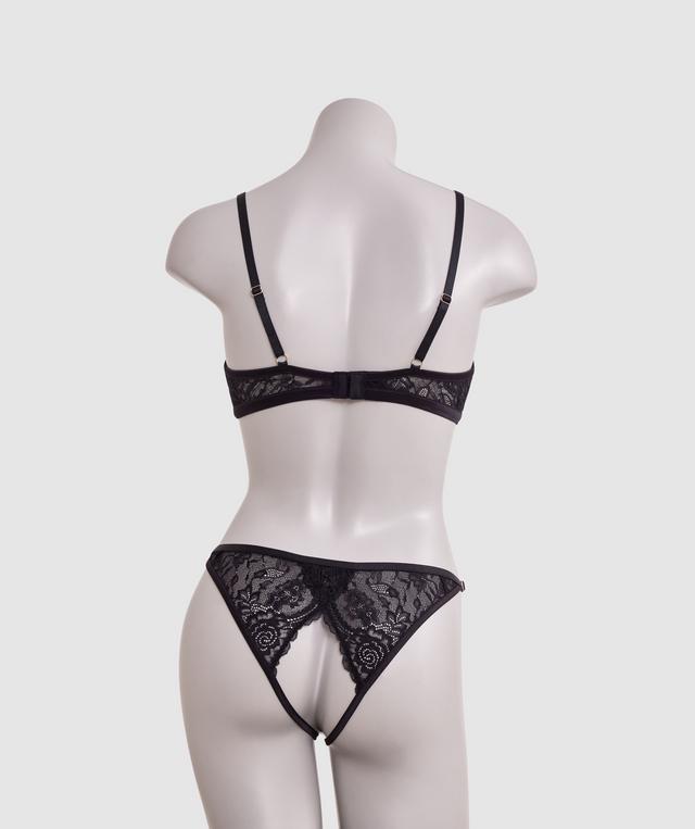 Night Games Bleeding Hearts Crotchless & Cupless Set - Black