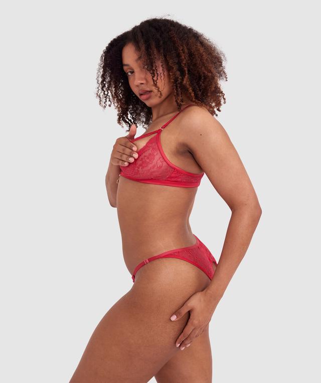 Night Games Bleeding Hearts Crotchless & Cupless Set - Red