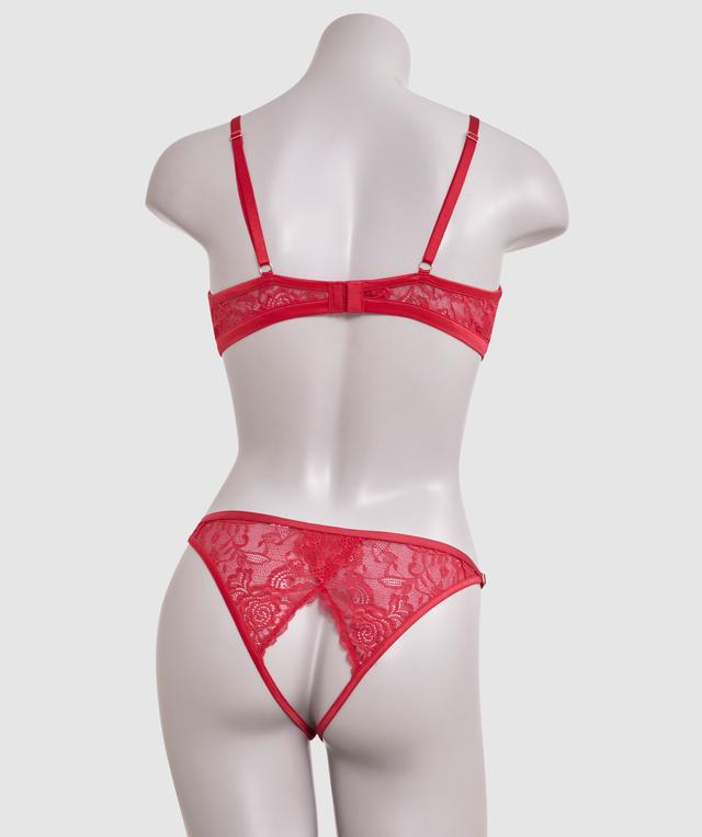 Night Games Bleeding Hearts Crotchless & Cupless Set - Red