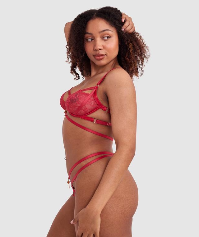 Night Games Bleeding Hearts Soft Cup & Mini V Set - Red