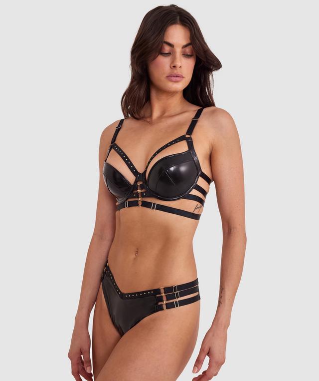 Night Games Bondage Bae Push Up Bra - Black