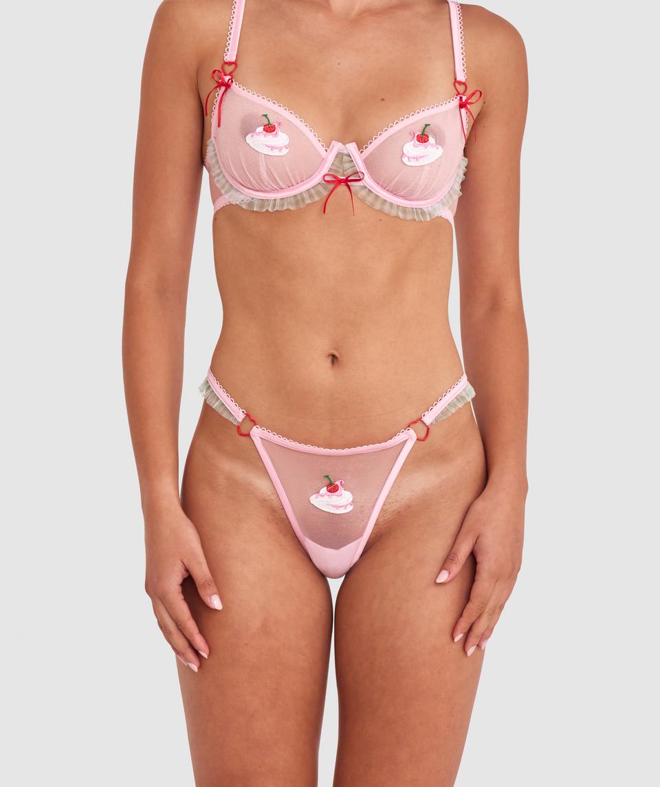 Night Games Bottomless Brunch String - Light Pink/ Mint Green