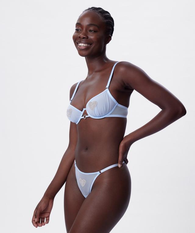 Night Games Breaking Hearts Unlined & String Set - Light Blue
