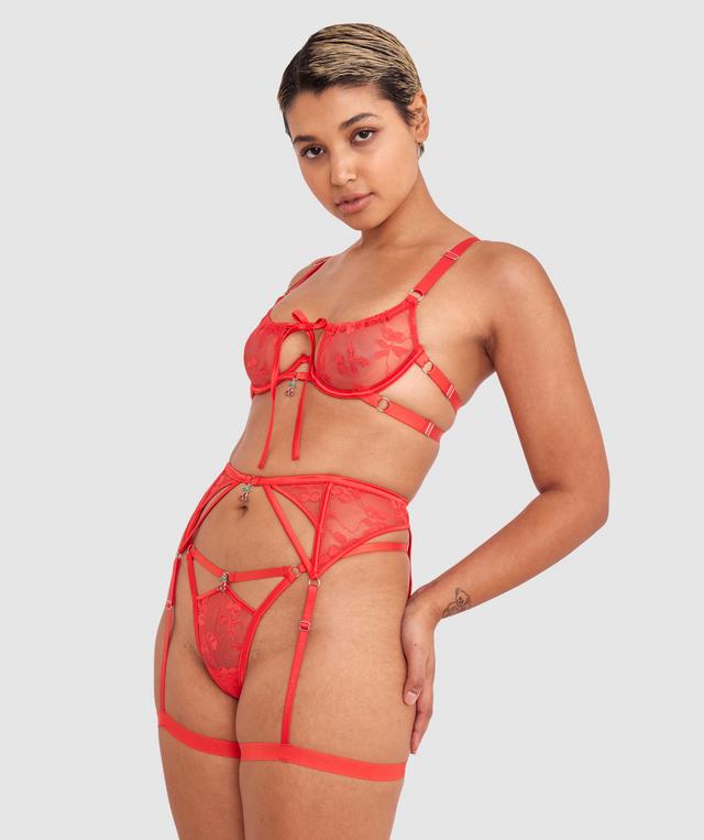 Night Games Cherry Delight Suspender - Red
