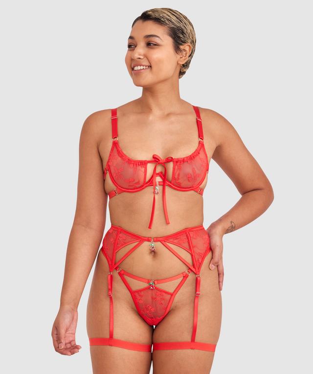 Night Games Cherry Delight Suspender - Red