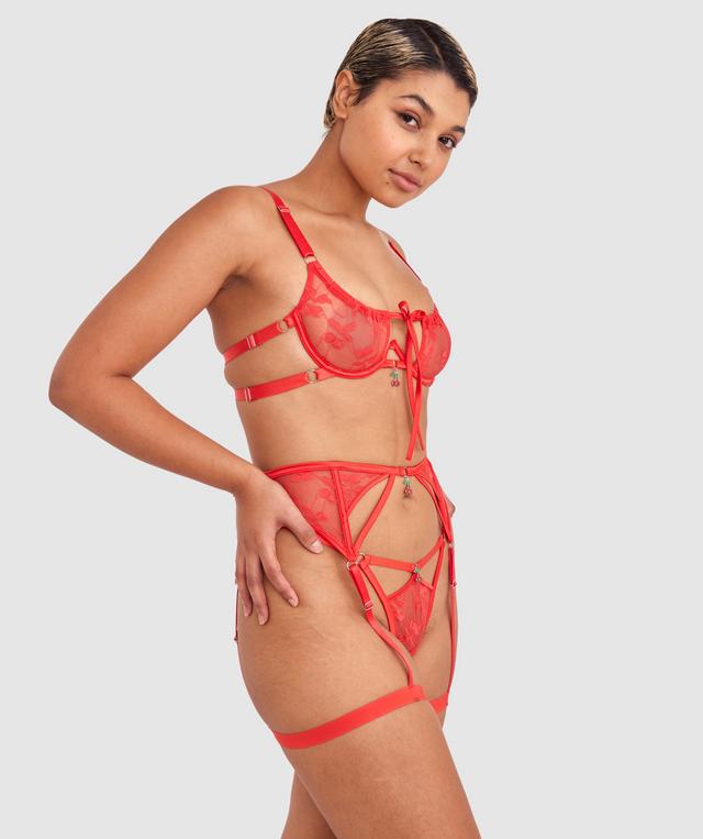 Night Games Cherry Delight Suspender - Red