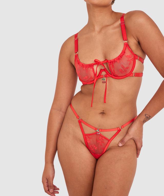 Night Games Cherry Delight Underwire & String - Red