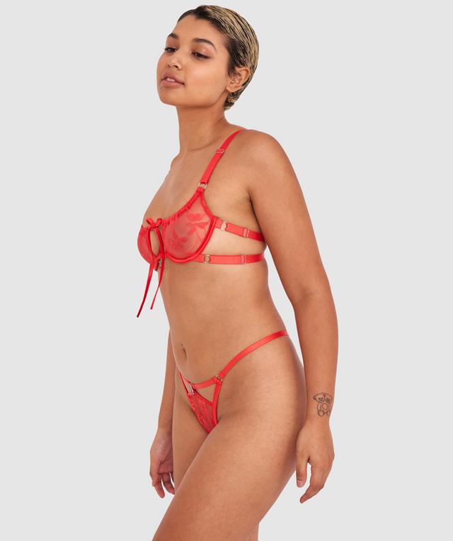 Night Games Cherry Delight Underwire & String - Red