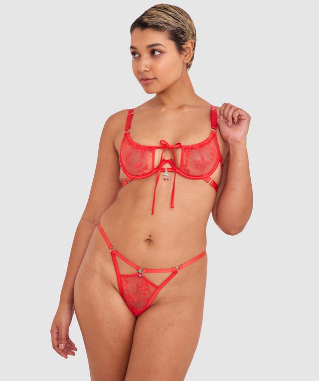 Night Games Cherry Delight Underwire & String - Red