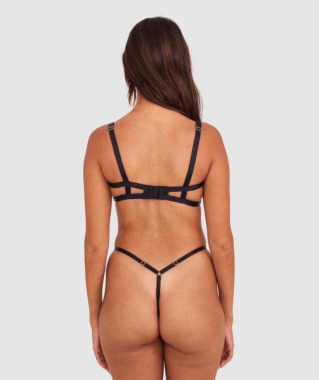 Night Games Cherry Delight Unlined Bra & String Set - Black