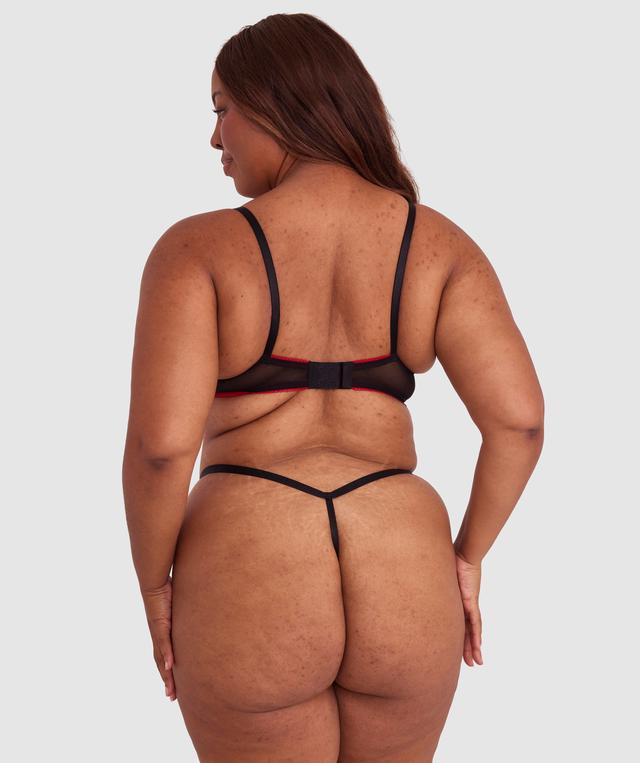 Night Games Cherry Pop Underwire & Mini V Set - Black