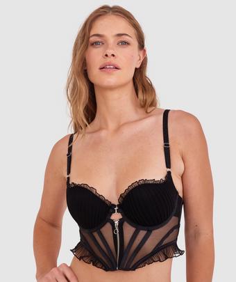 Night Games Com-Pleat Me Push Up Corset - Black (BLACK)