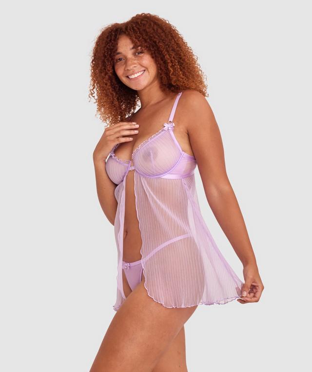 Night Games Com-pleat Me Unlined Babydoll Set - Light Purple