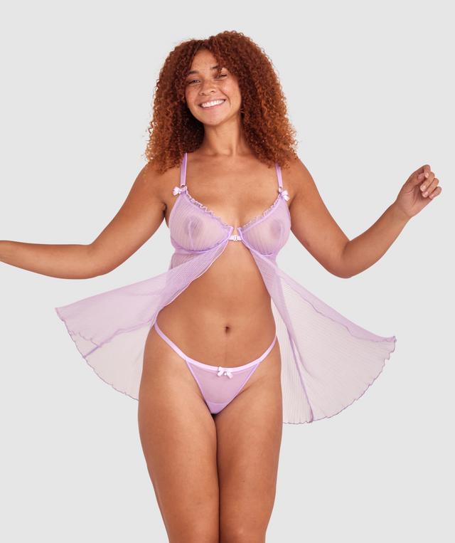 Night Games Com-pleat Me Unlined Babydoll Set - Light Purple