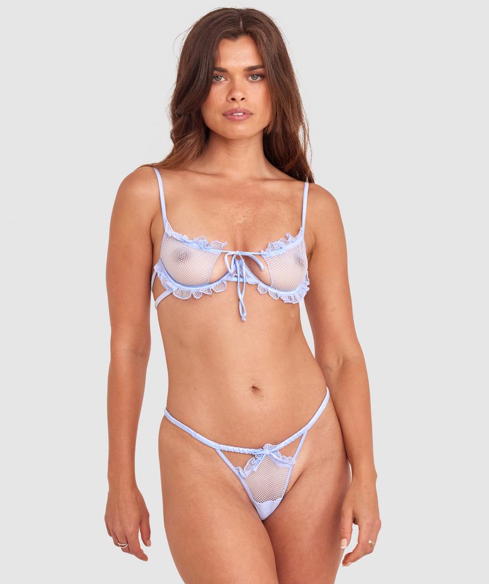 Night Games Cry Baby Unlined String Set - Pale Blue