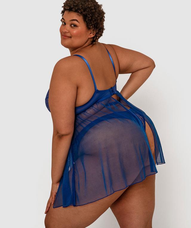 Night Games Curvalicious Underwire Babydoll - Cobalt Blue