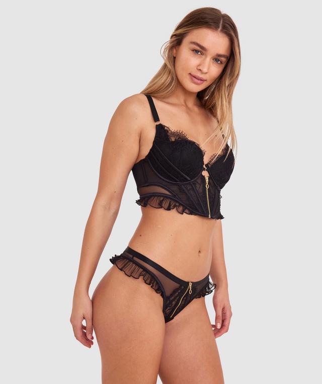 Night Games Deja Vu Push Up Corset - Black