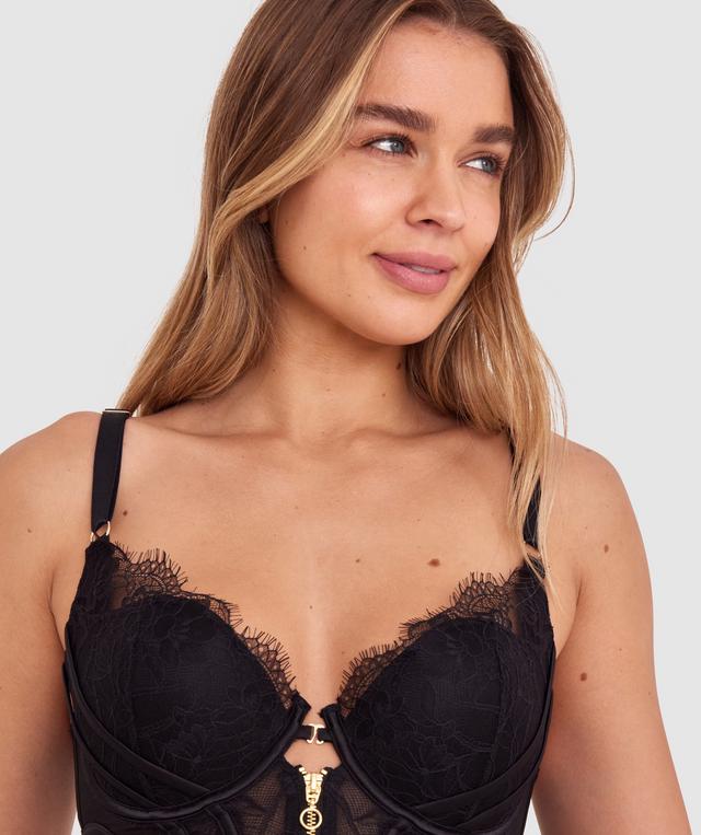 Night Games Deja Vu Push Up Corset - Black
