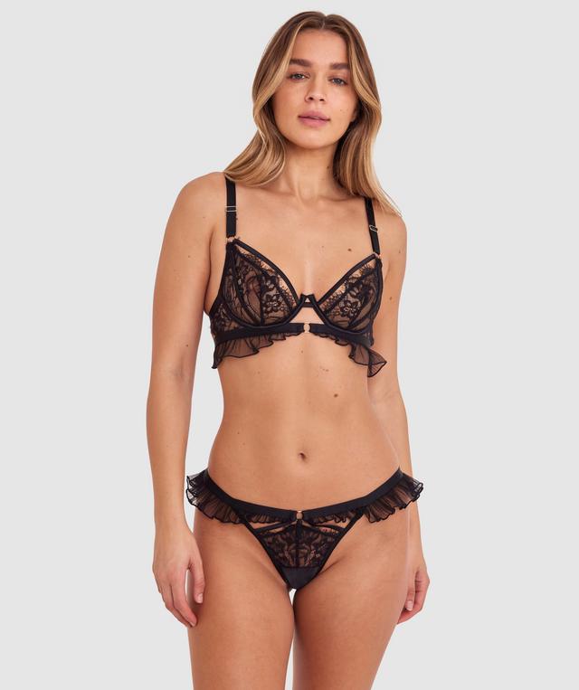 Night Games Deja Vu Underwire & String Set - Black