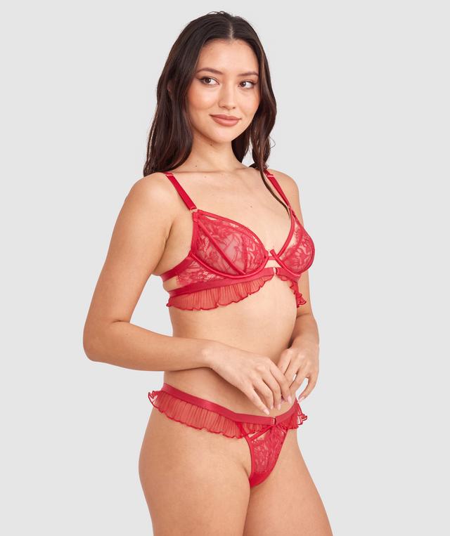 Night Games Deja Vu Underwire & String Set - Red