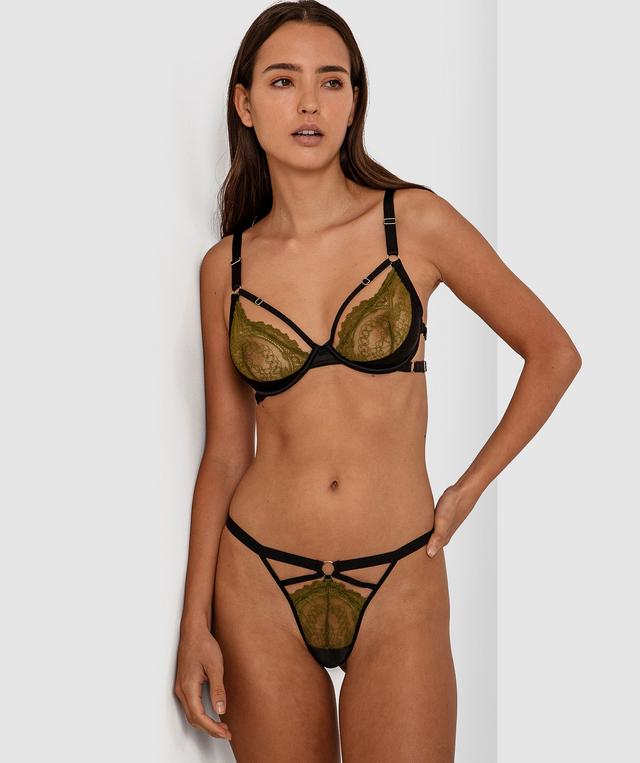 Night Games Delight Underwire Soft Cup Set - Khaki
