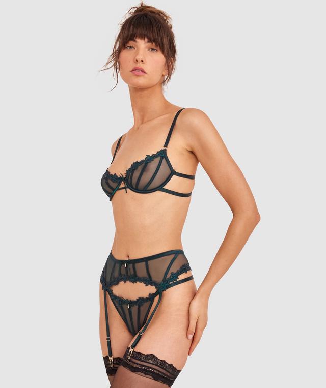 Night Games Desires Suspender-Dark Green