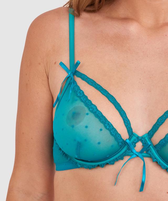 Night Games Dusk Till Dawn Unlined Bra & String Set - Teal