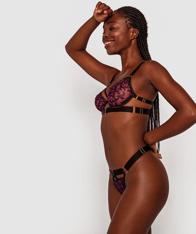 Night Games Electra Fling Mini V Knicker - Dark Purple