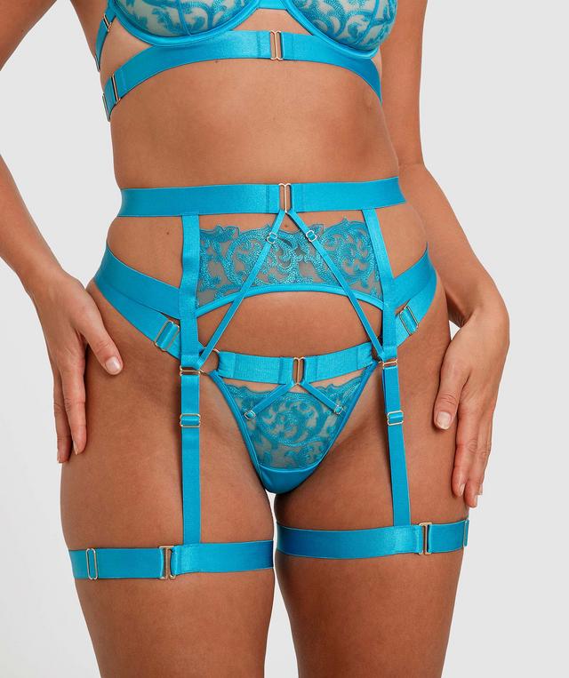 Night Games Electra Fling Suspender - Aqua