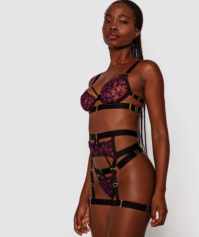 Night Games Electra Fling Suspender - Dark Purple