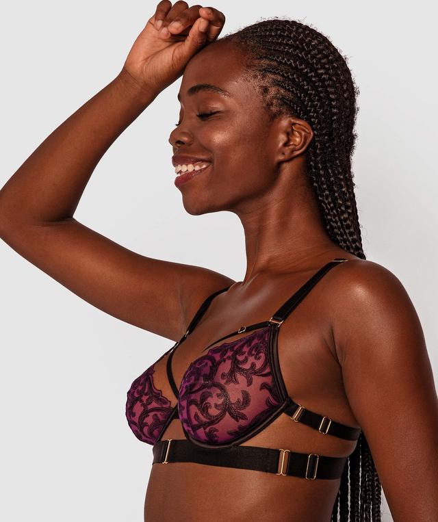 Night Games Electra Fling Underwire Soft Cup Bra - Dark Purple