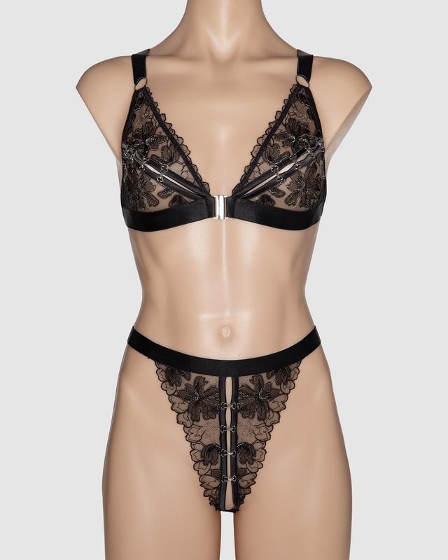 Night Games Empowered Crotchless Knicker - Black