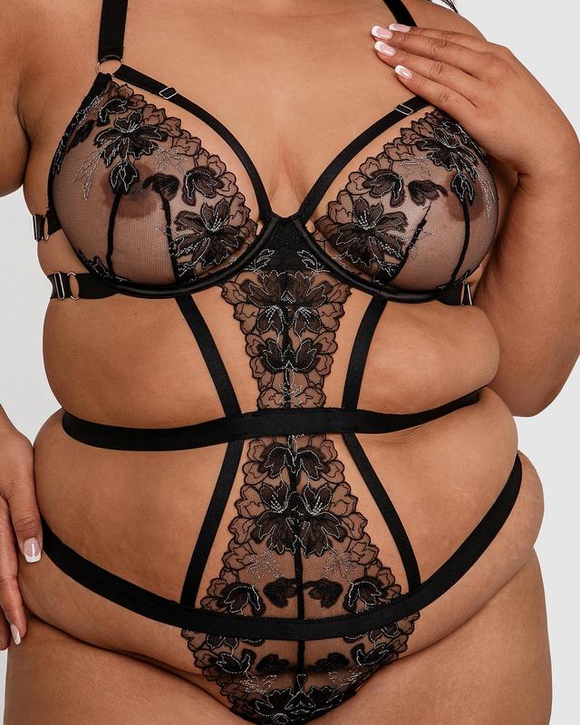 Night Games Empowered Underwire Bodysuit - Black