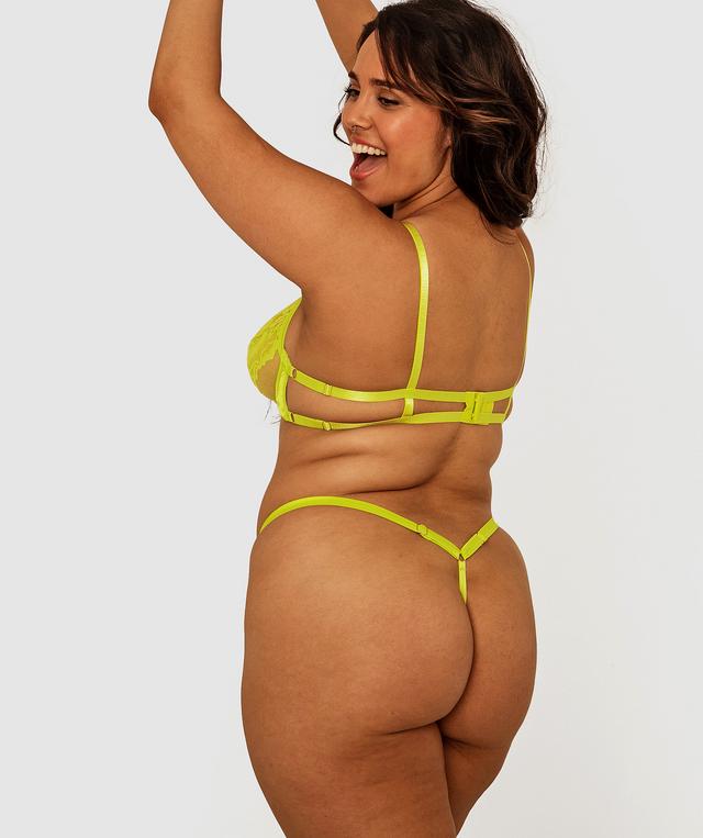 Night Games Entice Underwire & Mini V Set - Acid Lime